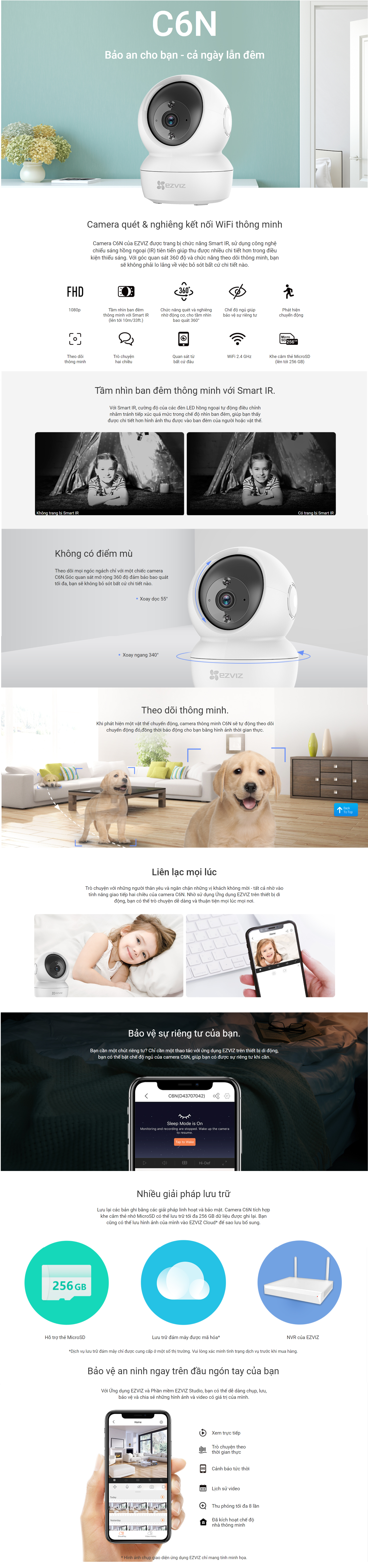 Camera wifi quay quét 2MP C6N
