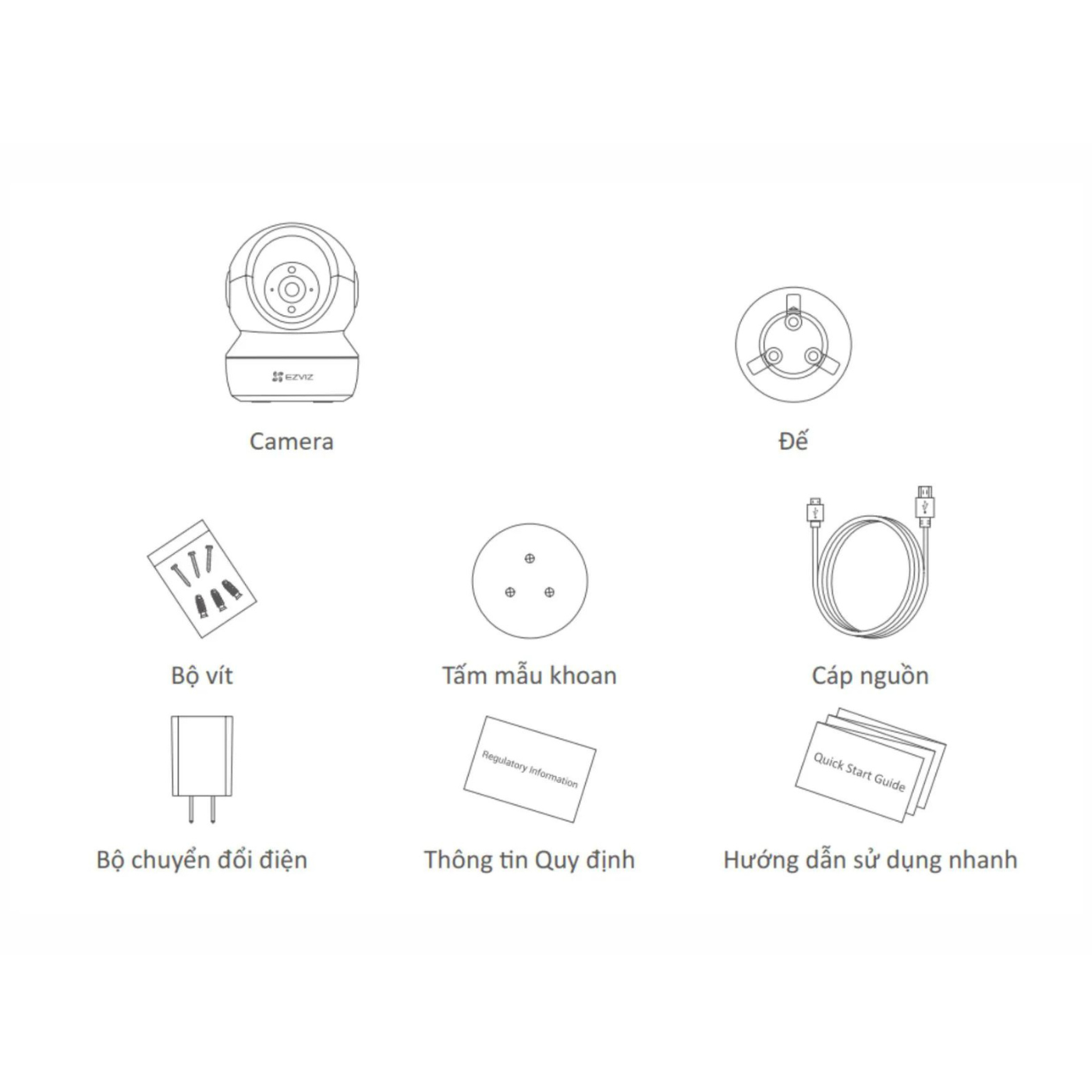 Camera Ezivz Xoay 360 Trong Nhà C6N Pro 2K (3.0MP)